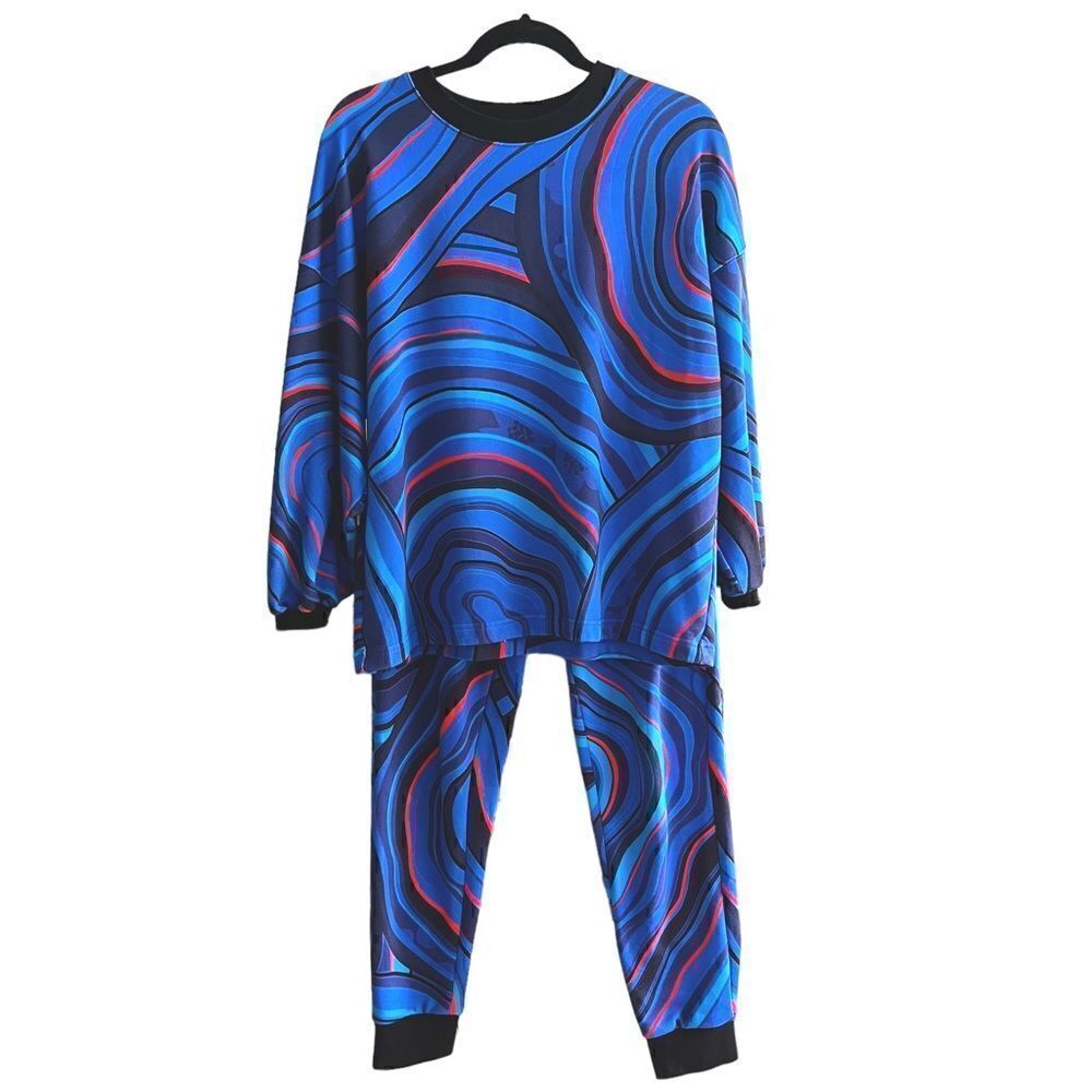 Rhode Designer 2-Piece Outfit Blue Printed - Sz XS